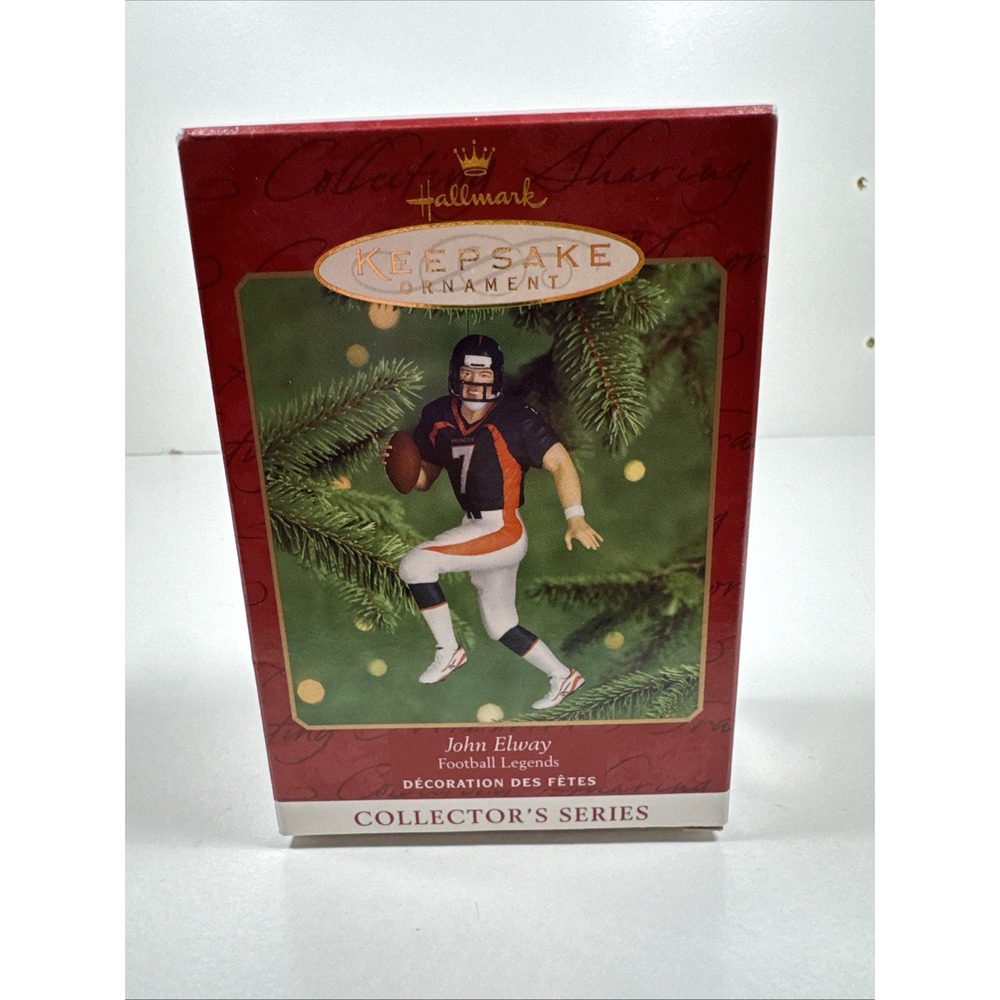 2000 Hallmark John Elway Football Legends 6 NFL Keepsake Ornament IOB QXI6811